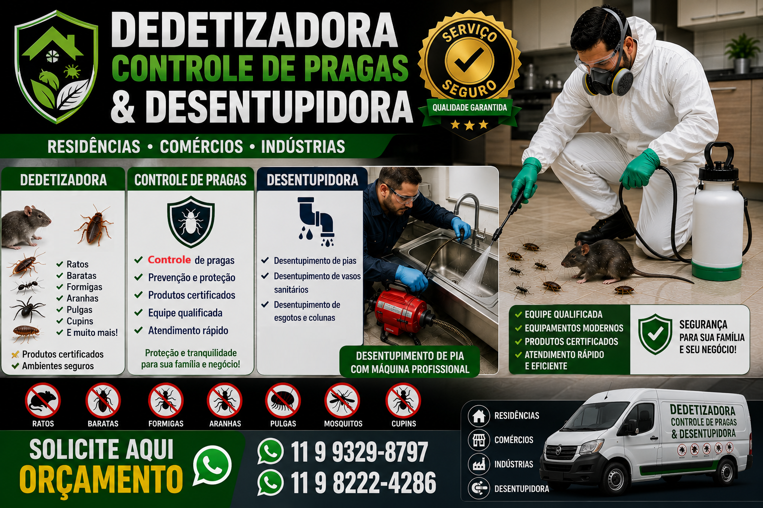 Dedetizadora luz e Desentupidora bresser