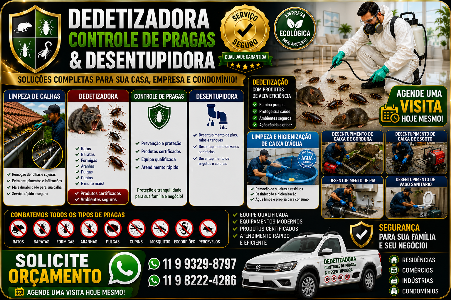 Dedetizadora sao miguel  e Desentupidora jardim helena
